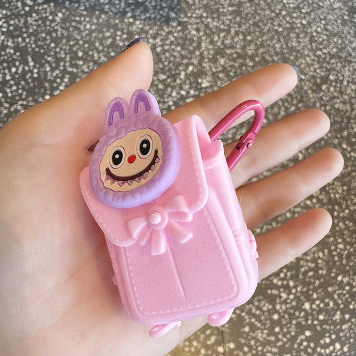 Wholesale Rubber material Creative cartoon simulation bag keychain &  cartoon couple car keychains