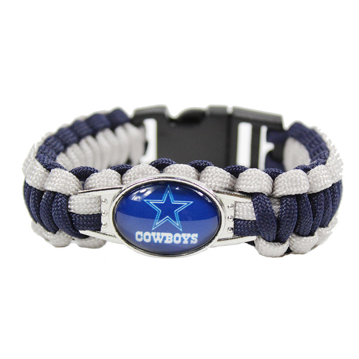 Wholesale  Football Team Woven Bracelet Outdoor Lifesaving Bracelet