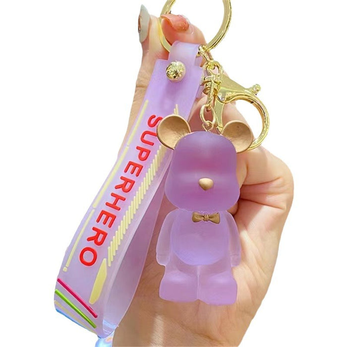 Wholesale Dreamy Crystal Bear Keychain Couple Birthday Gift Car Bag Small Pendant