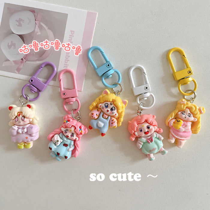 Wholesale Cute keychain pendant, student cartoon backpack ornament, backpack accessory