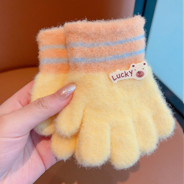 Wholesale children' s cute bear warm gloves