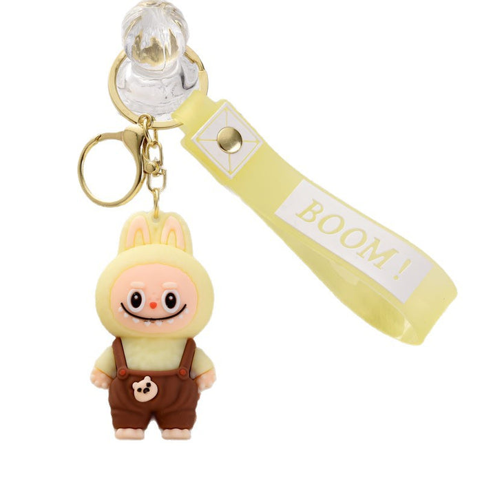 Wholesale Plush Overalls Keychain Cartoon Soft Rubber Pendant Little Keychain Gift