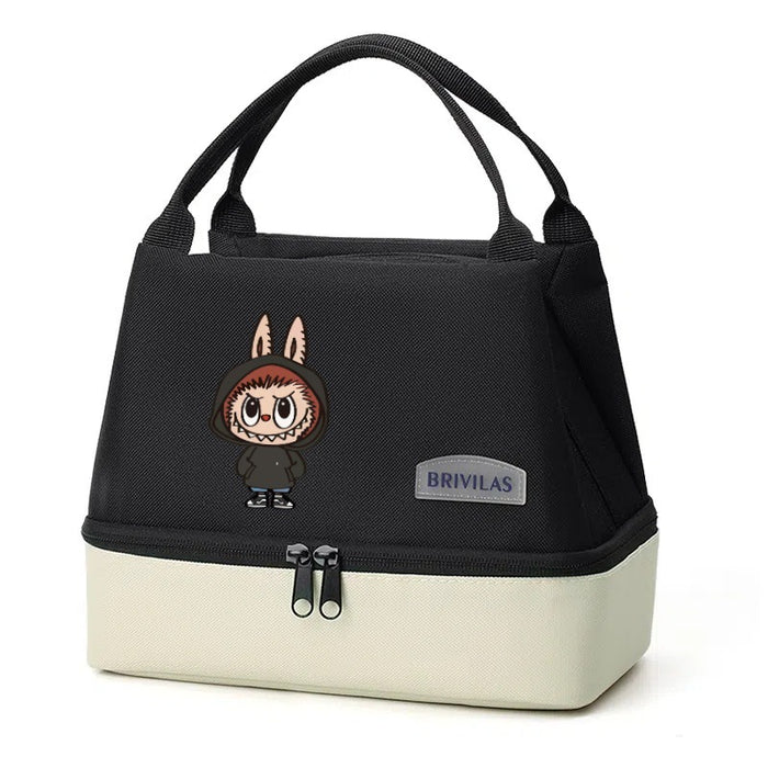 Wholesale  Contrasting Color Printed Double-Layer Insulated Bag Ice Bag Outing Lunch Bag