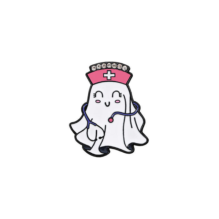 Wholesale  cartoon brooch metal pumpkin cute ghost  decoration clothing rhinestone drop diamond badge