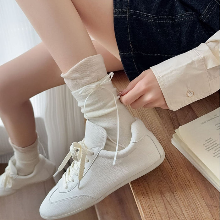 Wholesale Sweet ballet style bow socks with versatile design and stacking