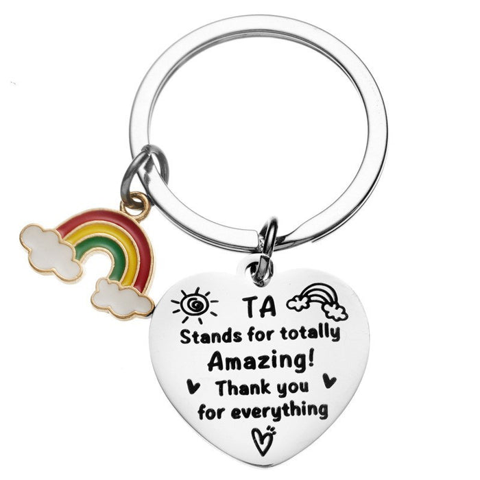 Wholesale Rainbow Stainless Steel Keychain Birthday Gifts Stainless Steel Keychain