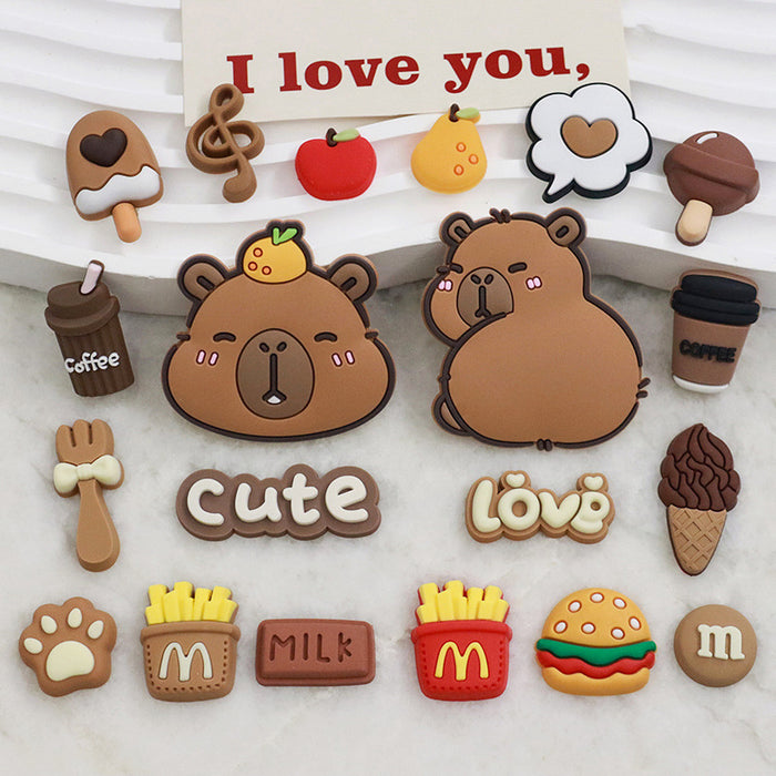 Wholesale 10pcs Cartoon Card Capybara Mobile Phone Case Water Cup Shoes iPad Shell Accessories Decoration Patch
