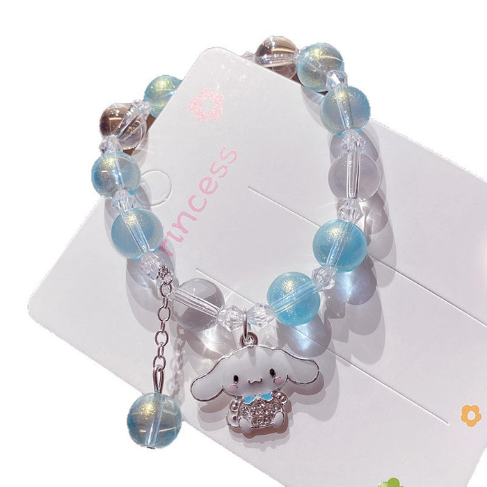 Wholesale Cute Cartoon Puppy Crystal Bead Bracelet for Travel Souvenir Gift MOQ≥3