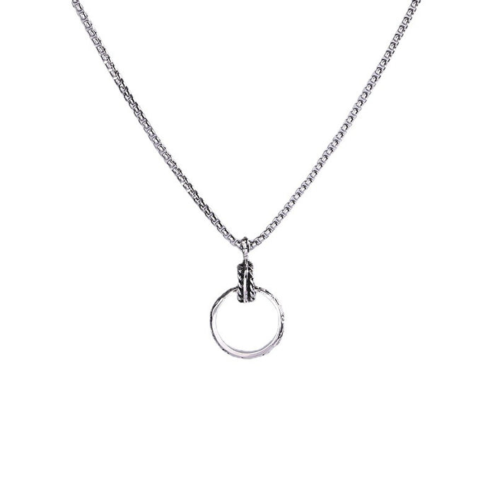 Wholesale Character Ring Pendant Stainless Steel Necklace JDC-NE-Zheq007