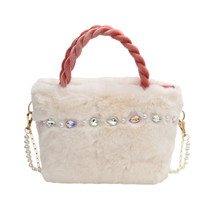 Wholesale Cute Crossbody Bag Autumn and Winter Bags  Women' s High-End Furry Bag Tote Bag Portable Niche