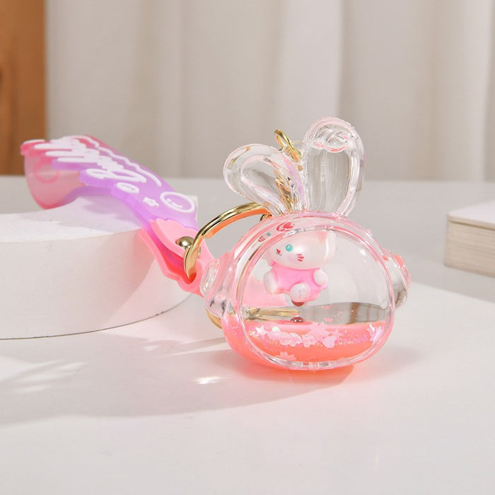 Wholesale Quicksand Bottle Cartoon Kitten Keychain