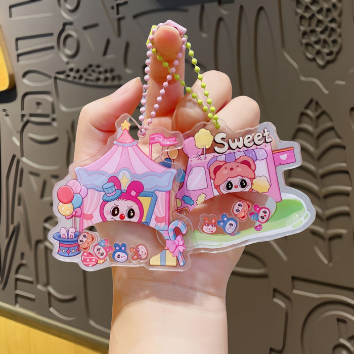 Wholesale Acrylic rocking keychain cute cartoon decompression small accessories school bag small pendant