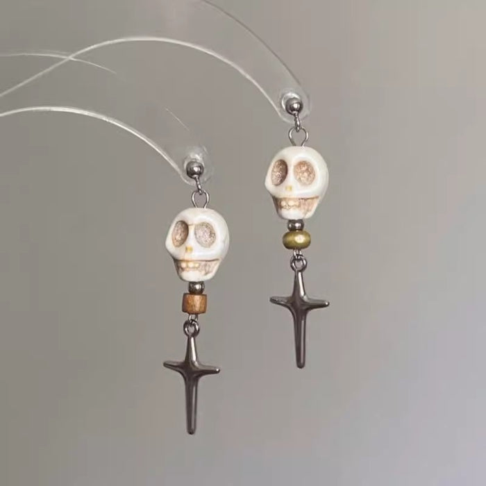 Wholesale Cross skull earrings earrings personality Halloween earrings