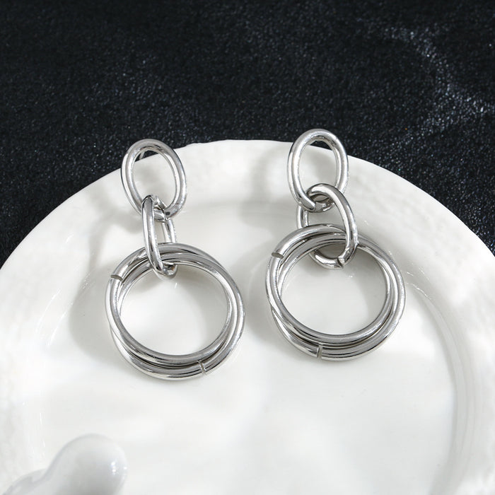 Wholesale Titanium Steel Earrings JDC-ES-YinY001