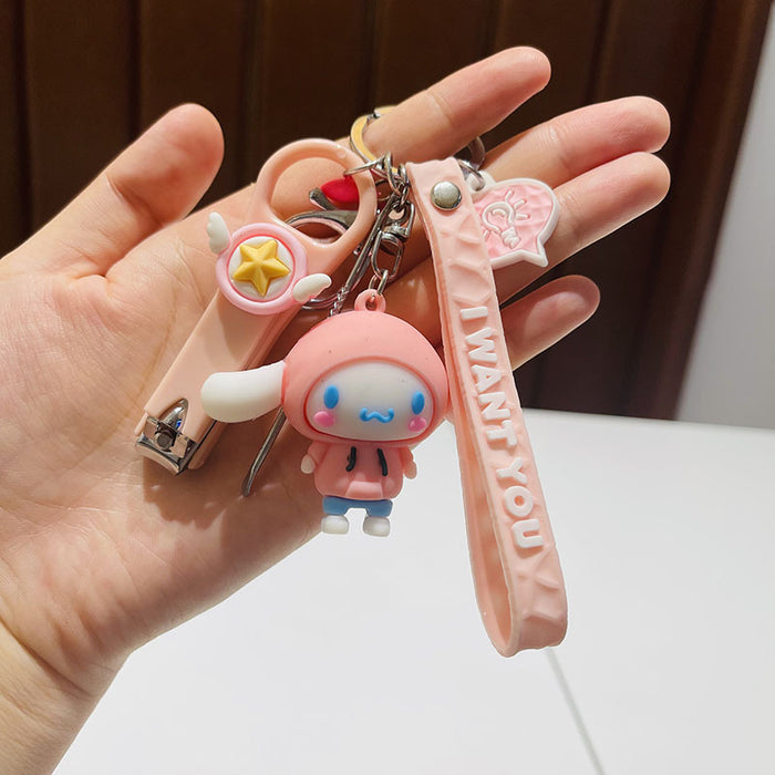 Wholesale  Silicone Doll Spaceman Keychain Pendant Bag  Nail Clipper Ear Digging Spoon Keychain