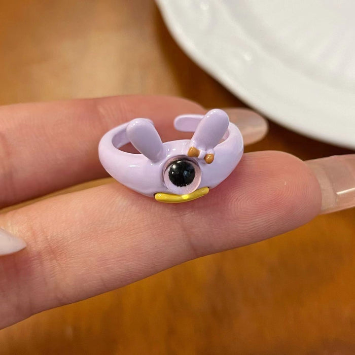 Wholesale Cartoon Drip Oil Opening Ring Personalized Ring