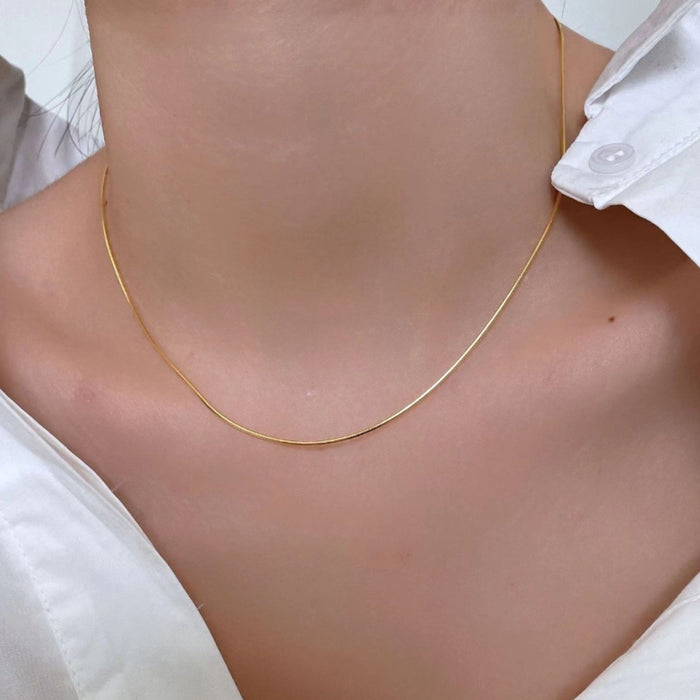 Wholesale Plain chain wearable pendant necklace strip rose gold chain titanium steel bare chain