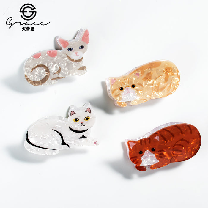 Wholesale Cat Cartoon Print  Grabber Jewelry Headwear Hairpin Cat Cute Animal