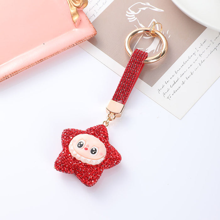 Wholesale Cute Car Keychain with Cross-Border Diamond Inlay