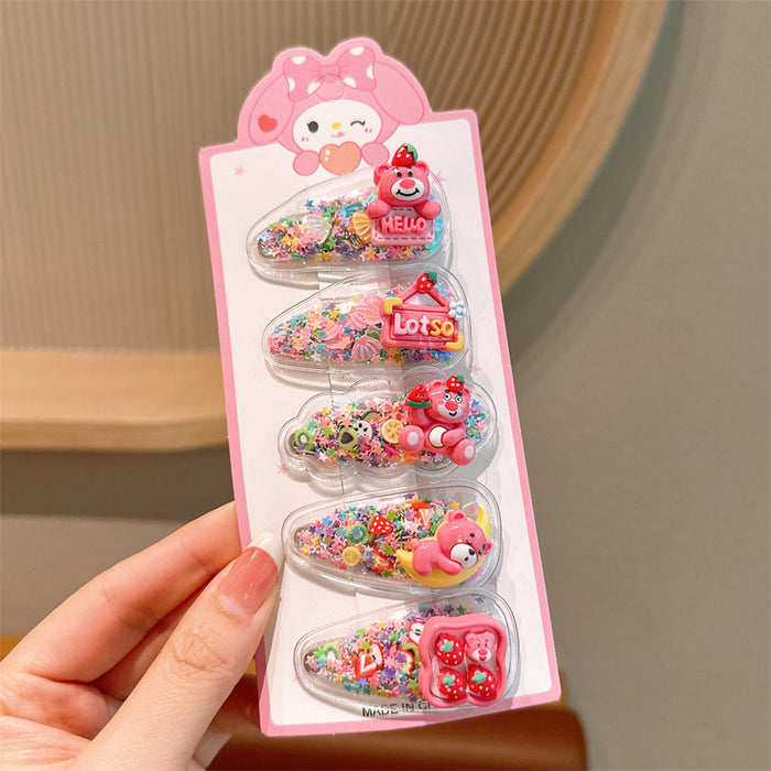 Wholesale Cartoon Children's Soft Glue Hair Clip Set JDC-HC-Jiangx004