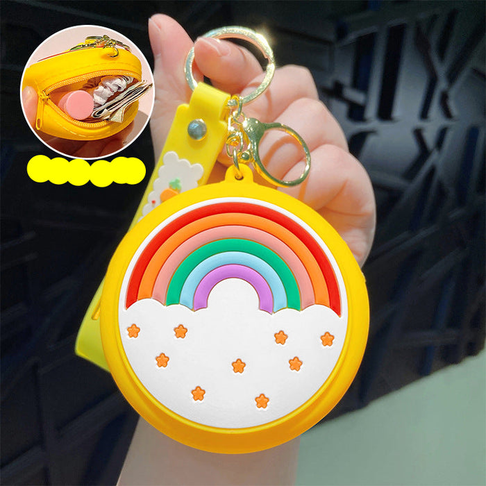 Wholesale Rainbow Silicone Cartoon Key Wallet