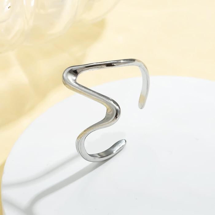 Wholesale Minimalist stainless steel open ring for women with a niche design and fashionable titanium steel ring