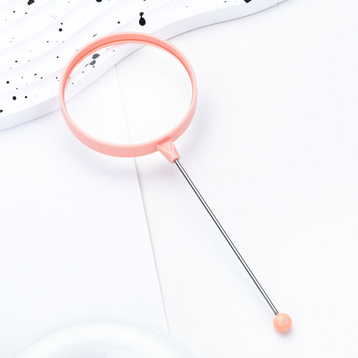 Wholesale DIY beaded magnifying glass student children' s scientific observation handheld portable plastic high-definition magnifying glass