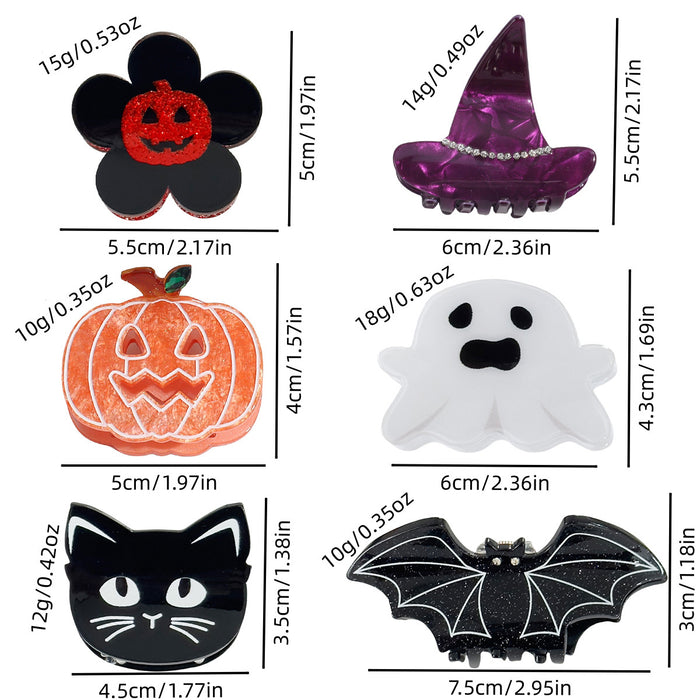 Wholesale  Hairpin Witch Hat Grabber Cat Bat Hair Grabber Ghost Funny Pumpkin Ponytail Hairpin Hair Accessories