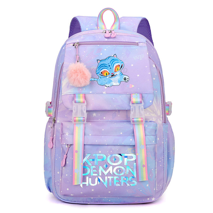 Wholesale Cartoon-themed printed student backpack rainbow double-shoulder bag