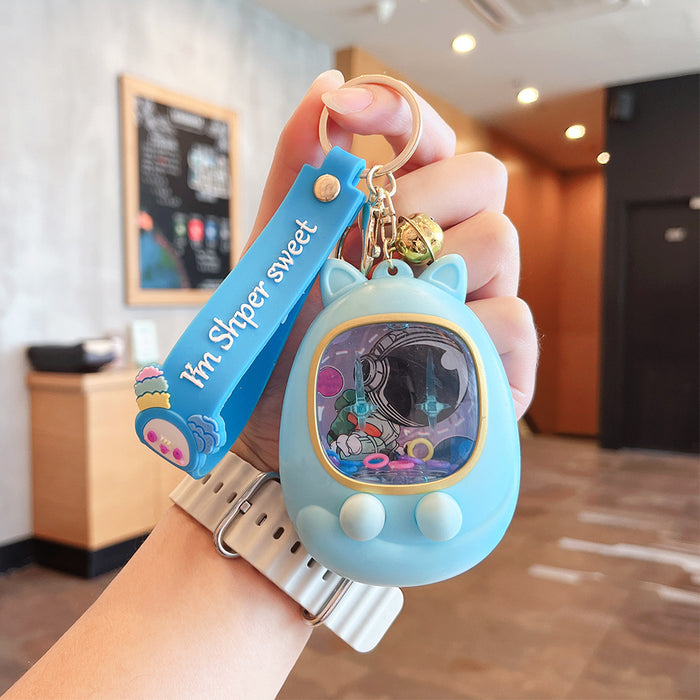 Wholesale Creative decompression game water machine key chain cartoon cute toy student bag pendant