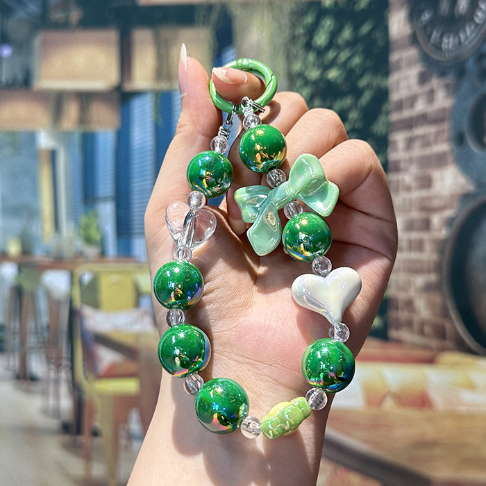 Wholesale Bow, love, bead, chain, cute and fashionable bag decoration, phone case hanging chain