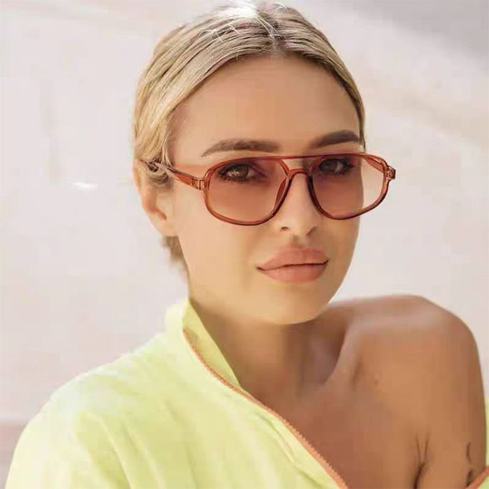 Wholesale  Sunglasses  Tea Sunglasses Women's Advanced Sense  Anti-UV Sunglasses