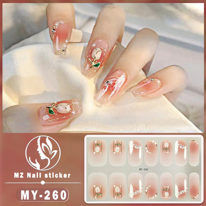 Wholesale 14 Pieces/sheet Butterfly Bake Free Gel Nails Kits Nail Stickers JDC-NS-ARS002