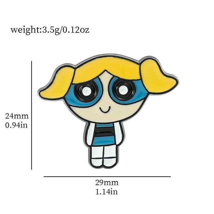 Wholesale Cartoon Characters Little Girl Metal Badge Girls Alloy Oil Dripping Brooch Accessories Pin