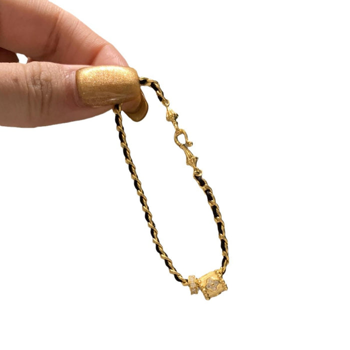 Wholesale Light luxury black gold woven bracelet, women's personality, versatile bracelet, unique and niche design, handmade accessory