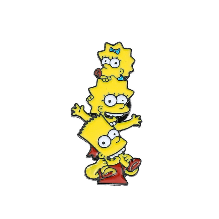 Wholesale Cartoon Simpsons Brooch Alloy Oil Dropping Badge Bag Clothes Accessories