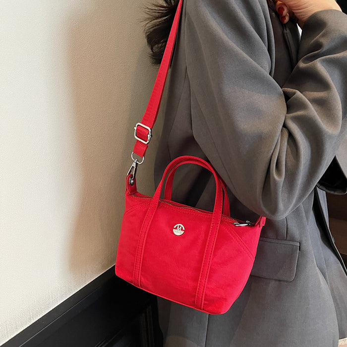 Wholesale Pure Color Dumpling Bag Nylon Canvas Bag Casual Shoulder Bag