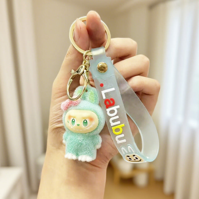 Wholesale Macaron-colored flocking keychain pendant