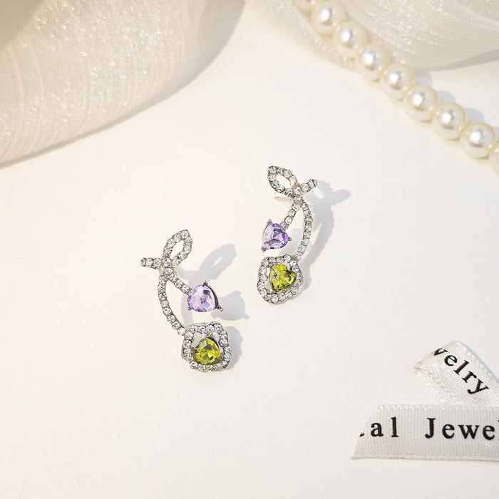 Wholesale Silver Butterfly Tassel Earrings High-end Earrings Elegant Diamond Pearl Long Earrings