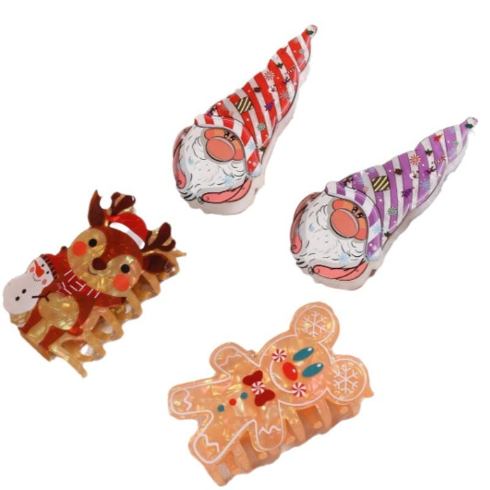 Wholesale Christmas Series Gingerbread Man Hair Clip Elk Shark Clip  Ponytail Clip