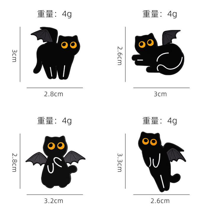 Wholesale Cute Black Cat Series Animal Brooches