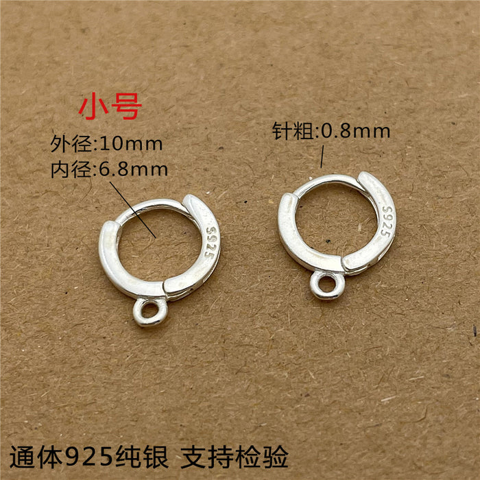 Wholesale Pure silver earring accessories, ear buckles, DIY handmade earrings with loops, semi-finished earrings, pendants