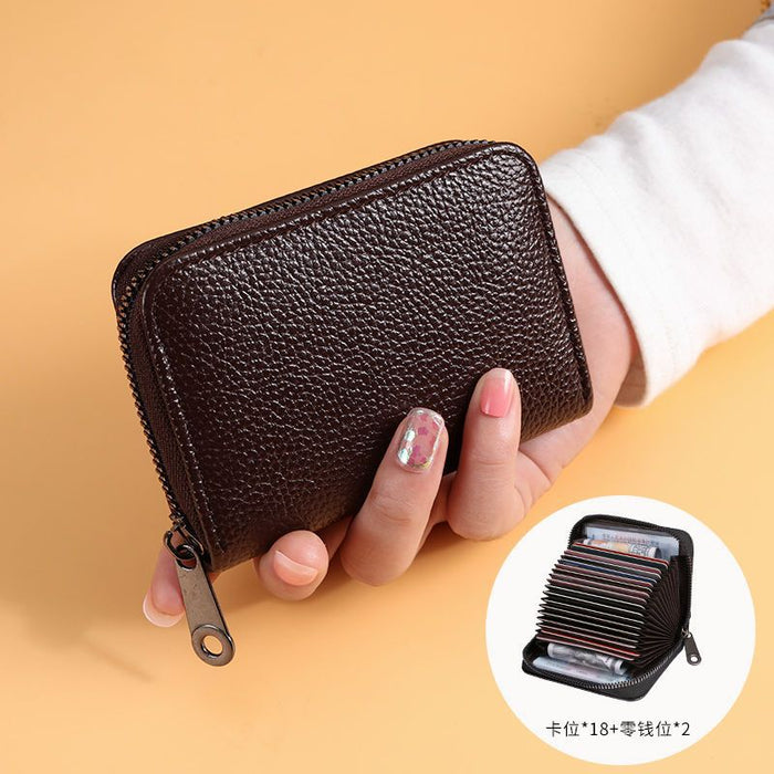 Wholesale Black PU Zip Card Case - Slim Multi-Slot Daily Matching Chic Fashion Accessory Gift for Women