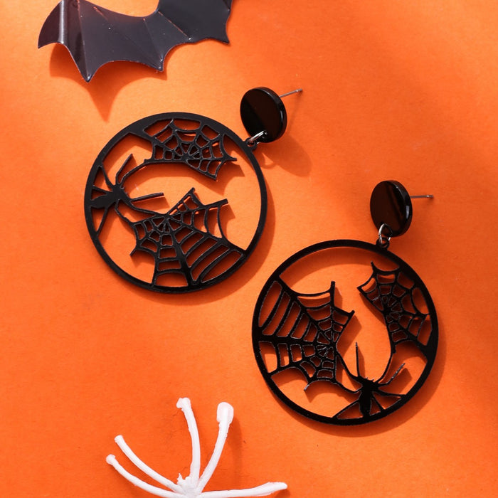 Wholesale New Halloween Series Pumpkin Spider Web Acrylic Earrings JDC-ES-JunJie006