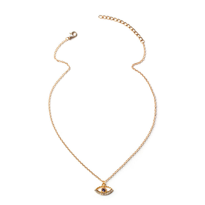 Wholesale Angel's Eye Pendant Simple Diamond Set Devil's Eye Necklace for Women