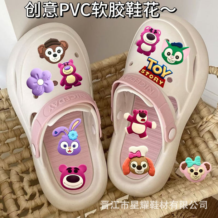 Wholesale Hole shaped shoes, flower shaped shoe buckles, PVC drip molded shoe accessories