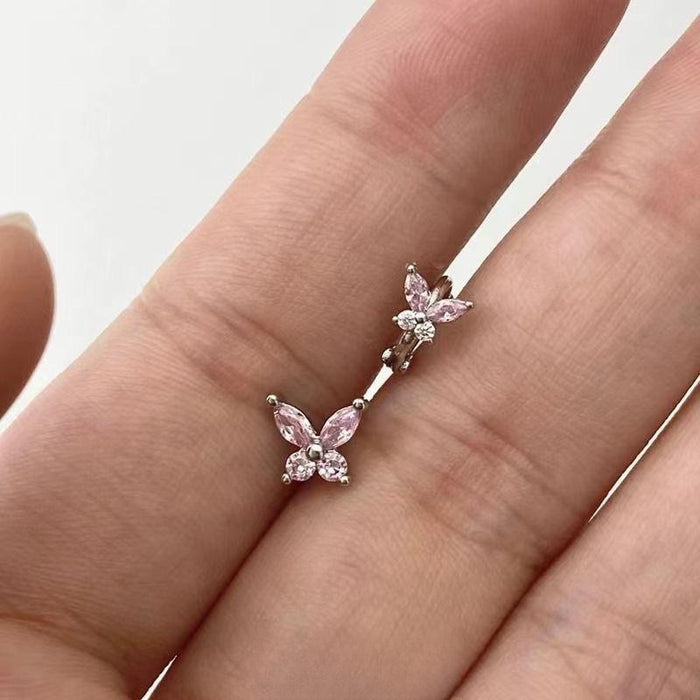 Wholesale Baileys Wine Pink Zircon Butterfly Ear Bone