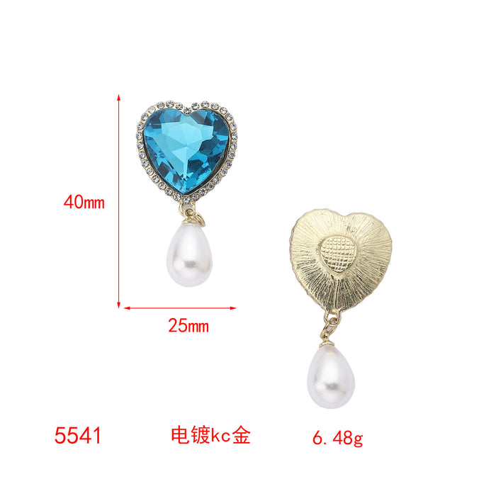Wholesale Advanced pearl DIY accessories with diamond inlay, light luxury temperament, love crystal tassel alloy accessories, jewelry