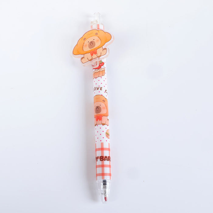 Wholesale 48pcs Capybara Patch Pen Student Writing Pen Black Gel Pen