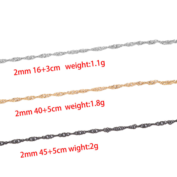 Wholesale Stainless steel water ripple chain necklace, fashionable titanium steel DIY jewelry